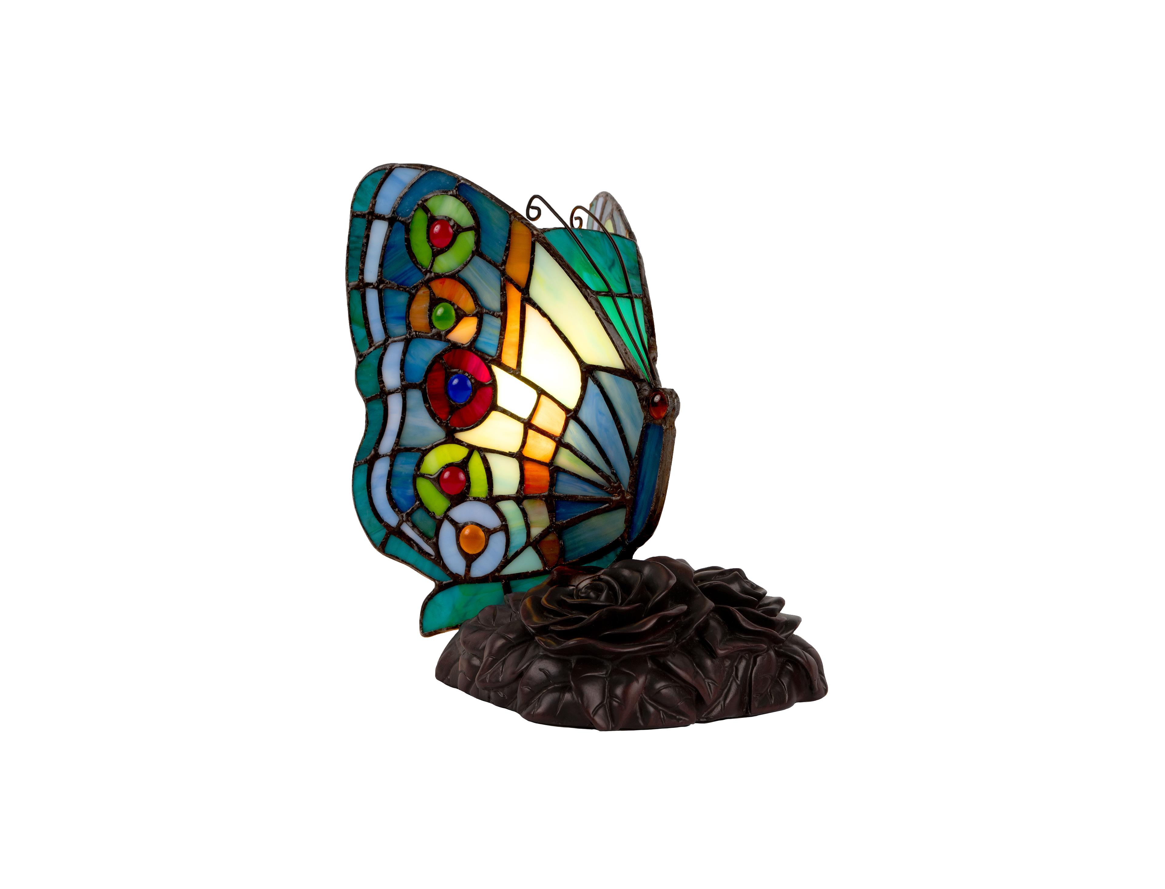 Lavish Home Tiffany Style Butterfly Lamp-Stained Glass Table Lamp