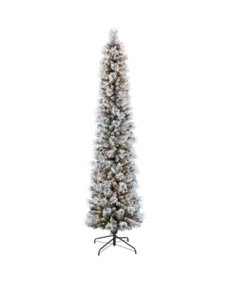 9 ft pre lit flocked christmas tree clearance