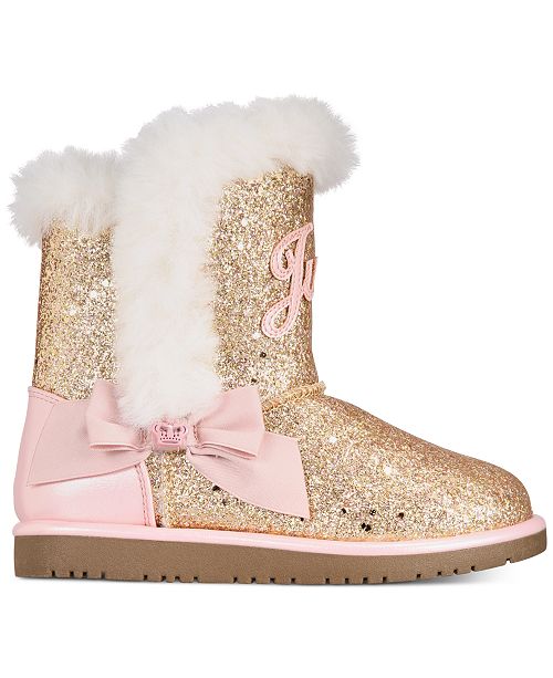 Juicy Couture Little & Big Girls Rose Gold Glitter Boots & Reviews ...