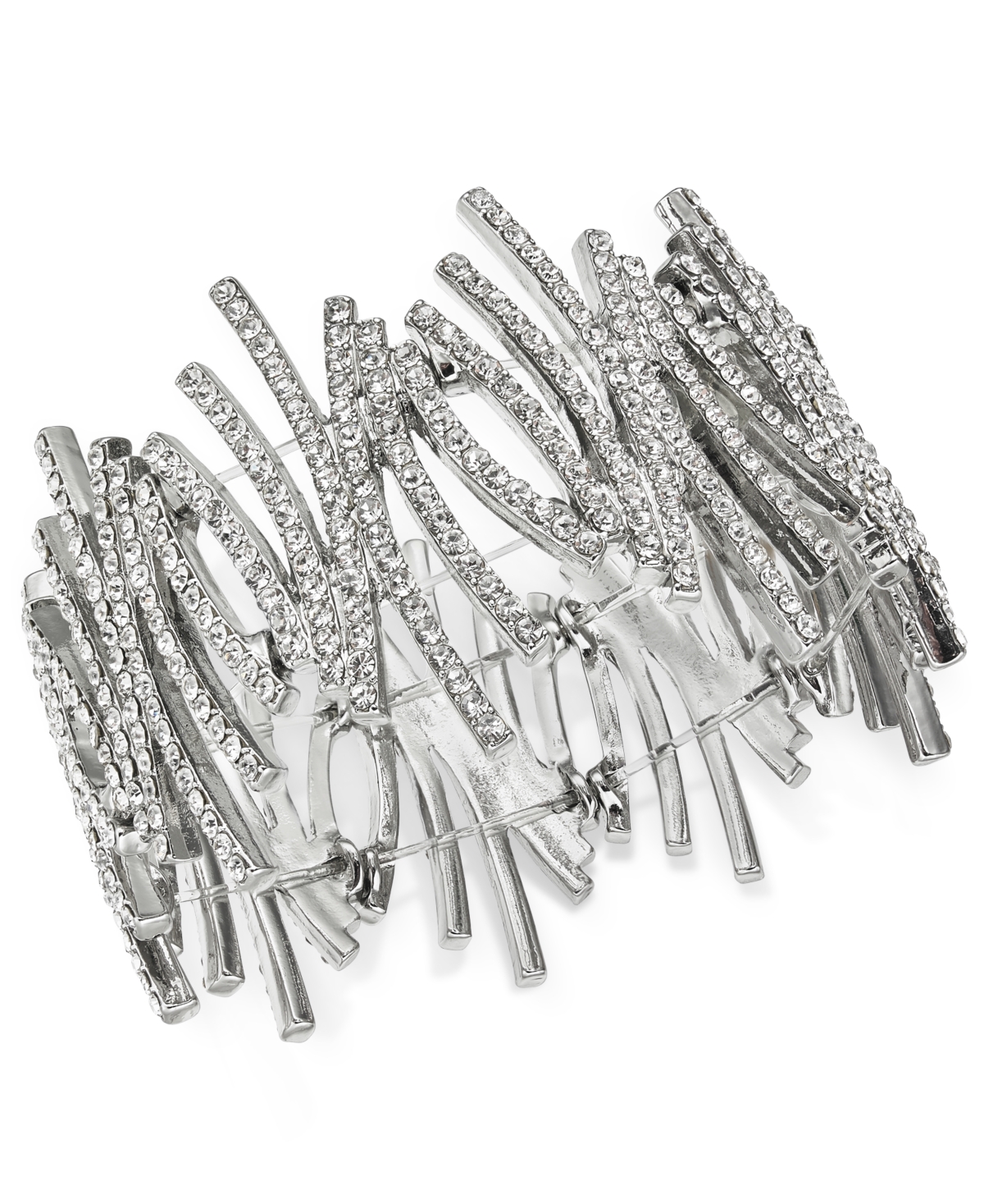 Crystal Zig-Zag Stretch Bracelet, Created for Macy's - Silver