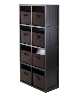 9-Piece Wainscoting Panel Shelf with 8 Baskets