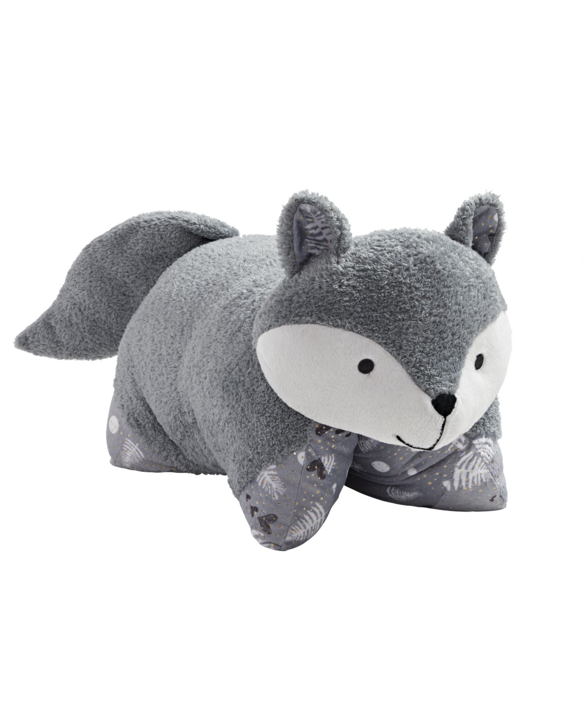 Pillow Pets Naturally Comfy Fox Plush Stuffed Animal Plush Toy In Gray