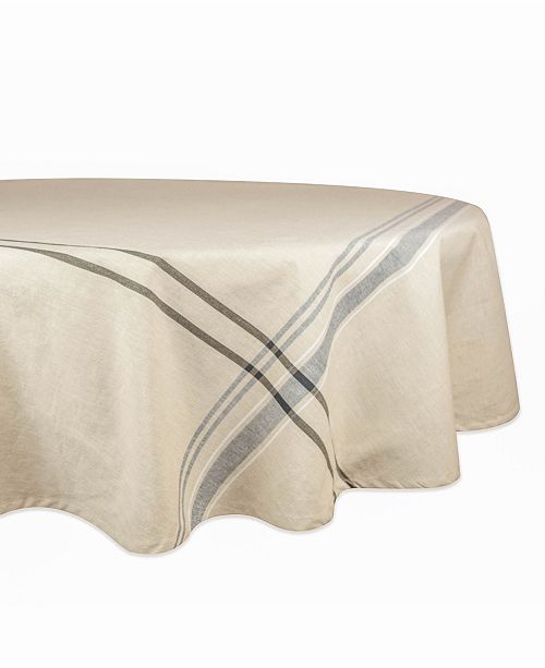 Design Imports French Stripe Tablecloth 70" Round & Reviews Table