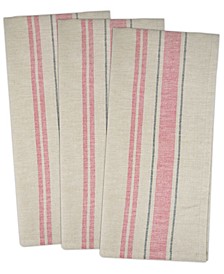 Chambray French Stripe Woven Dishtowel, Set of 3