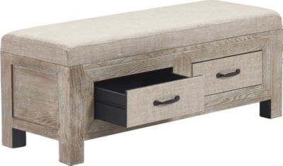 Cottage Upholstered Storage Bench