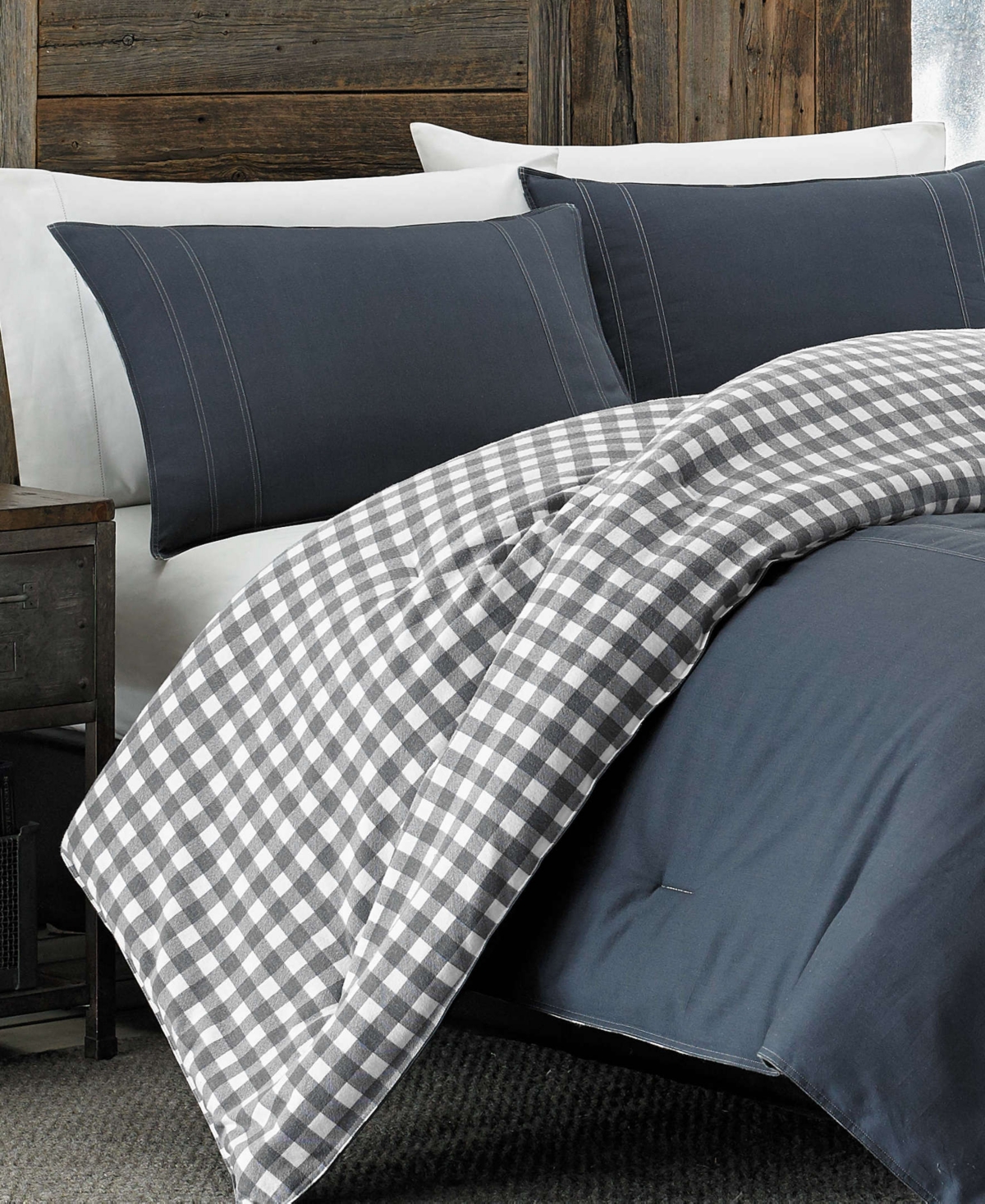 Eddie Bauer Kingston Cotton Reversible 3 Piece Duvet Cover Set