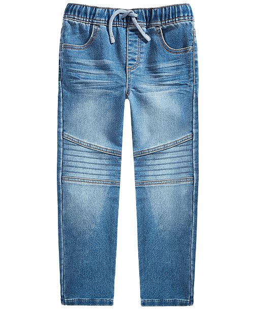 Little Boys Stretch Drawstring Moto Jeans Created For Macy S