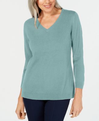 Karen Scott Luxsoft V-Neck Sweater, Created for Macy's - Macy's