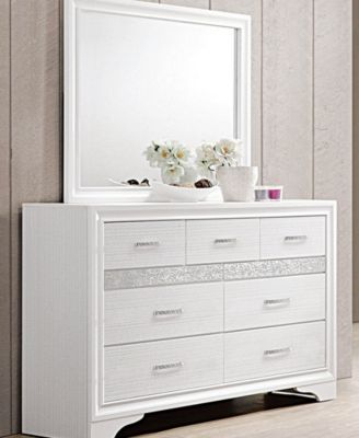 Coaster Home Furnishings - Miranda 7-drawer Dresser with Hidden Jewelry Tray White and Rhinestone
