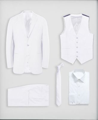 Big Boy's 5-Piece Shirt, Tie, Jacket, Vest and Pants Solid Suit Set