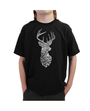 image of La Pop Art Big Boy-s Word Art T-Shirt - Types of Deer