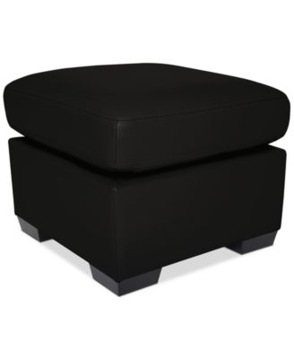Lothan 24" Leather Ottoman