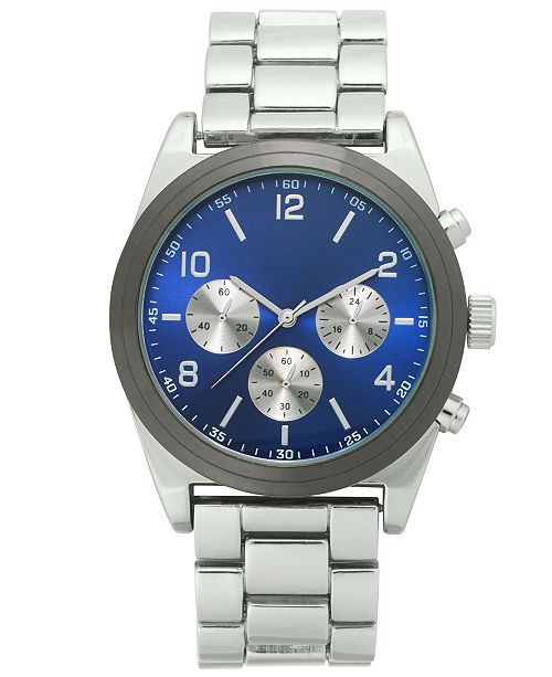 INC International Concepts INC Men's Silver-Tone Bracelet Watch 49mm ...