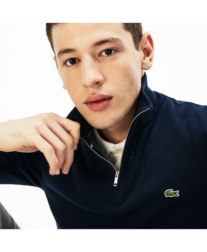 Lacoste Men's Quarter Zip Cotton Sweater Macy's