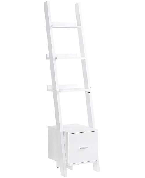 Monarch Specialties Stroage Drawer 69 H Bookcase With Ladder In
