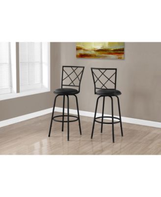 2 Piece Leather Look Bar Stool Set
