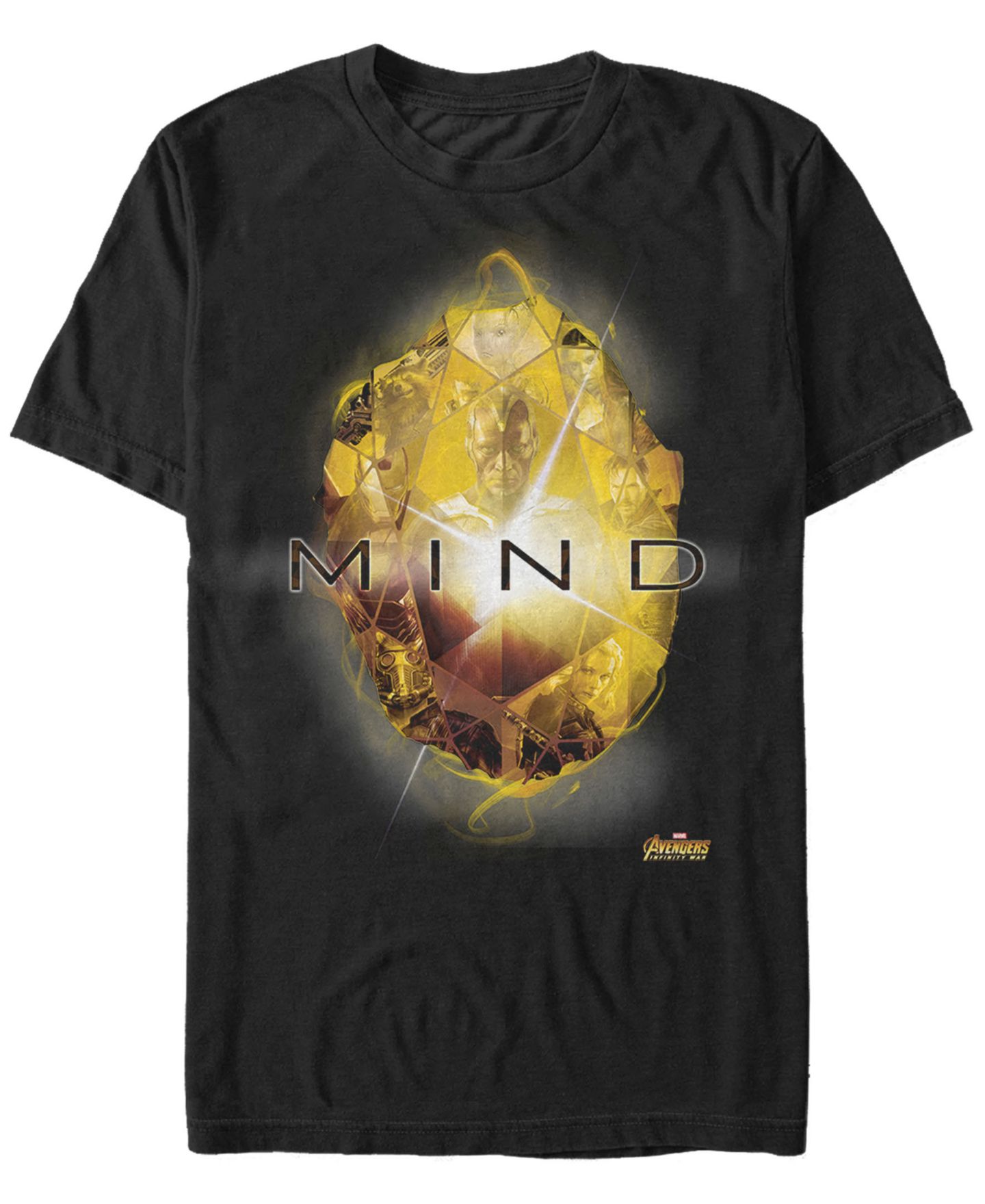 Мужская футболка Fifth Sun Marvel Avengers Infinity War The Mind Stone Short Sleeve, цвет: Чёрный — фото 1