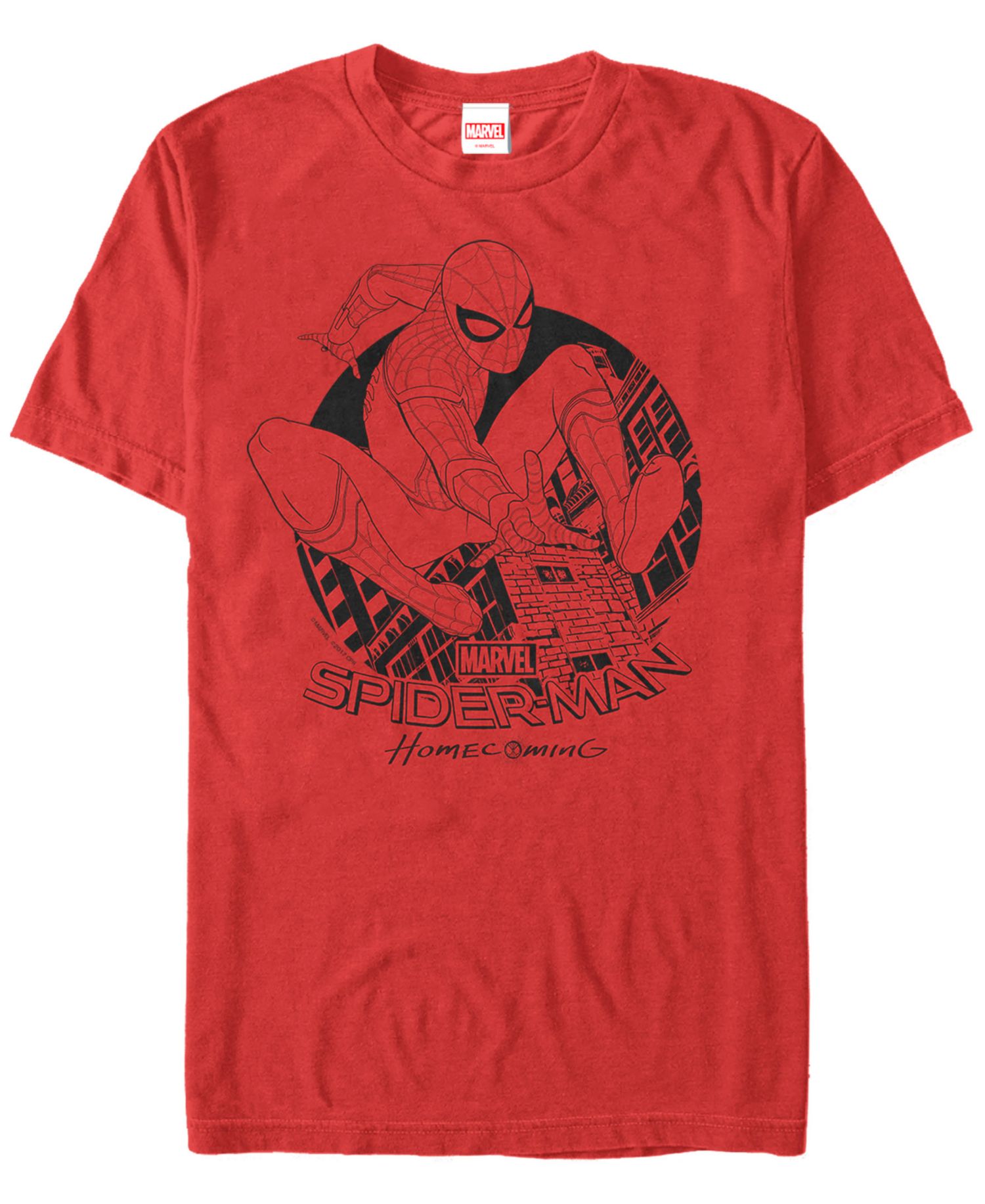 Marvel Men's Spider-Man Homecoming Spider-Man Swing Pose Short Sleeve T-Shirt