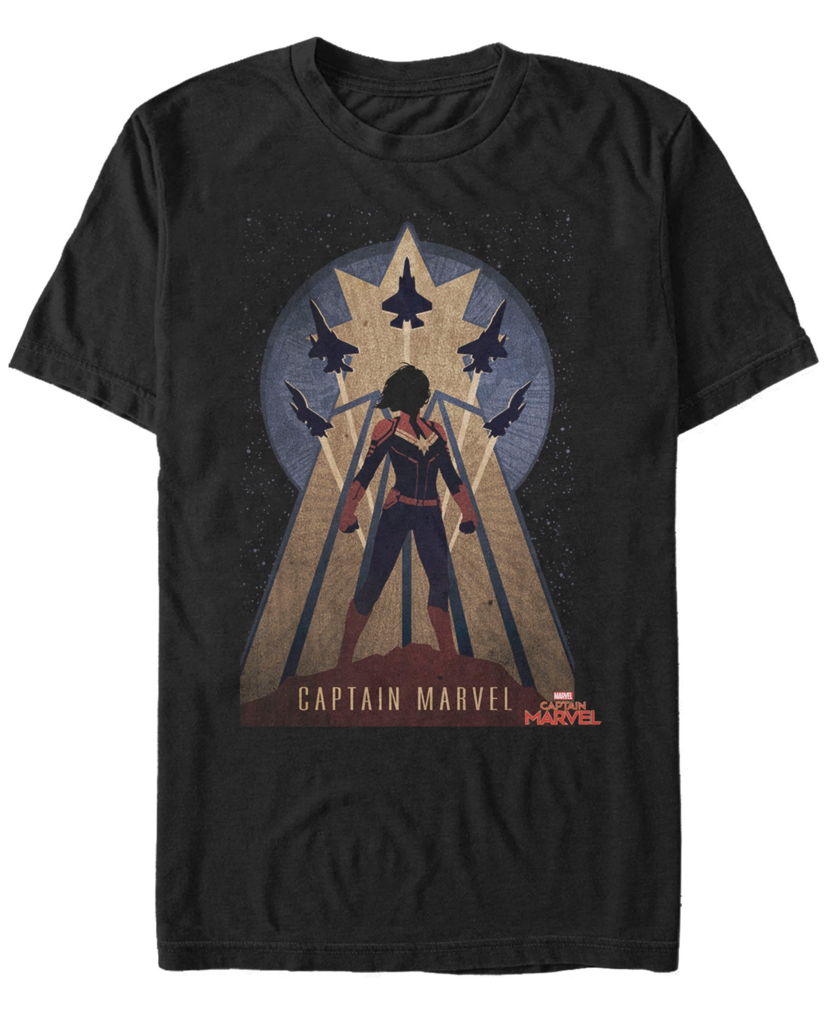 Marvel Men's Captain Marvel Pop Art Captain Marvel Short Sleeve T-Shirt