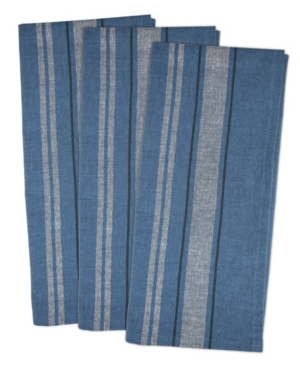 Chambray French Stripe Woven Dishtowel Set of 3