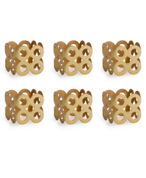 Design Imports Square Die Cut Napkin Ring Set of 6