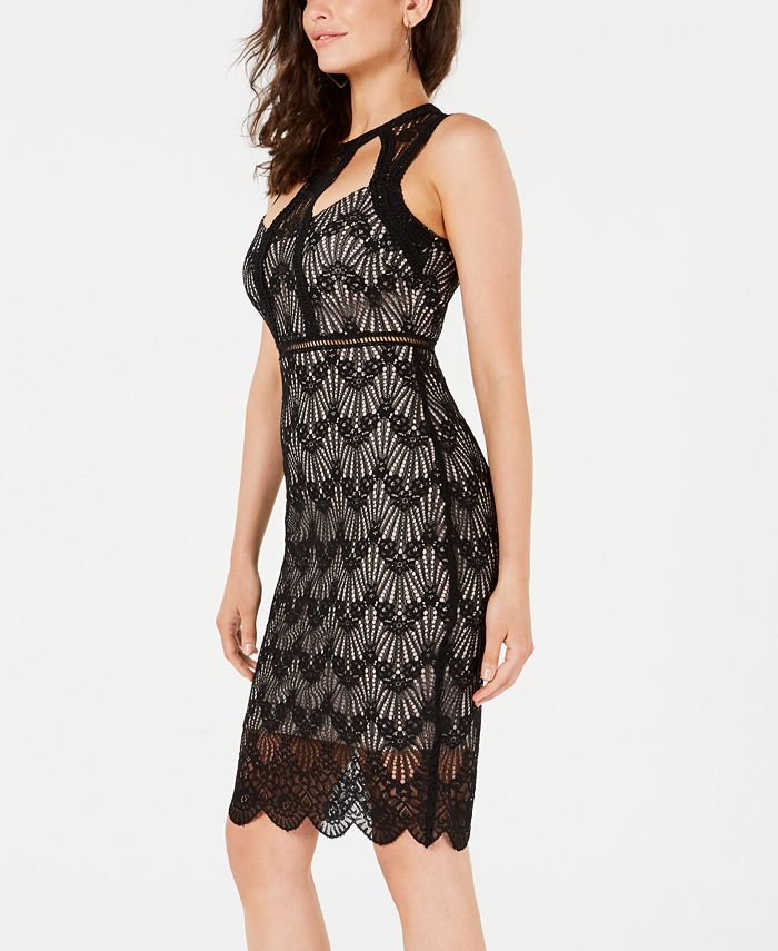 GUESS Cutout GeoFloral Lace Dress, Created for Macy's Macy's