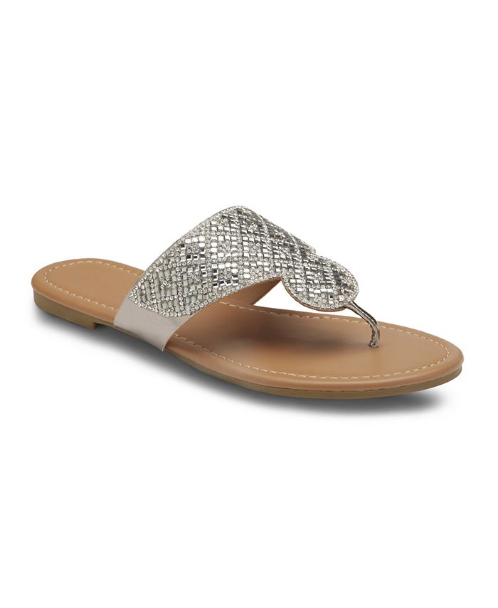 Olivia Miller Caviar and Coffee Embellished Sandals - Macy's