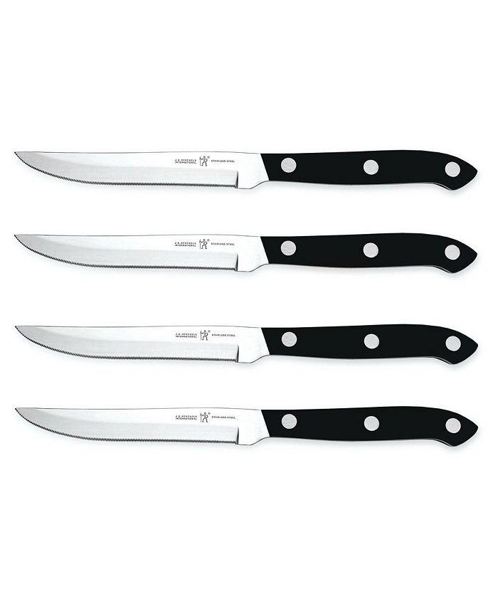 Henckels Solution Steak Knife Set of 8, Black, Stainless Steel, 8