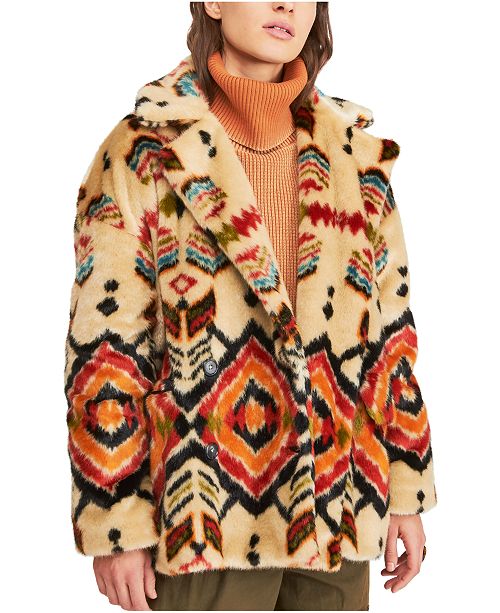 Free People Carmella Faux Fur Coat Reviews Coats Women Macy S