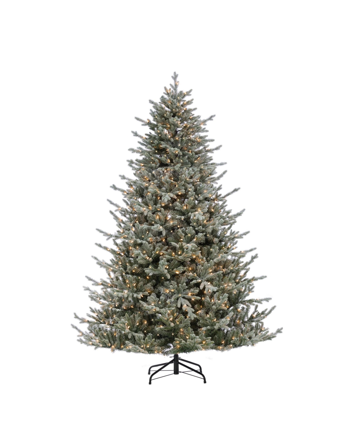 7.5Ft. Lightly Flocked Natural Cut Olympia Fir with 800 Clear Lights - Green