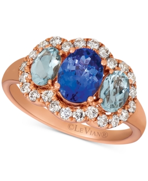 image of Le Vian Multi-Gemstone (1-3/4 ct. t.w.) & Nude Diamond (1/2 ct. t.w.) Ring in 14k Rose Gold