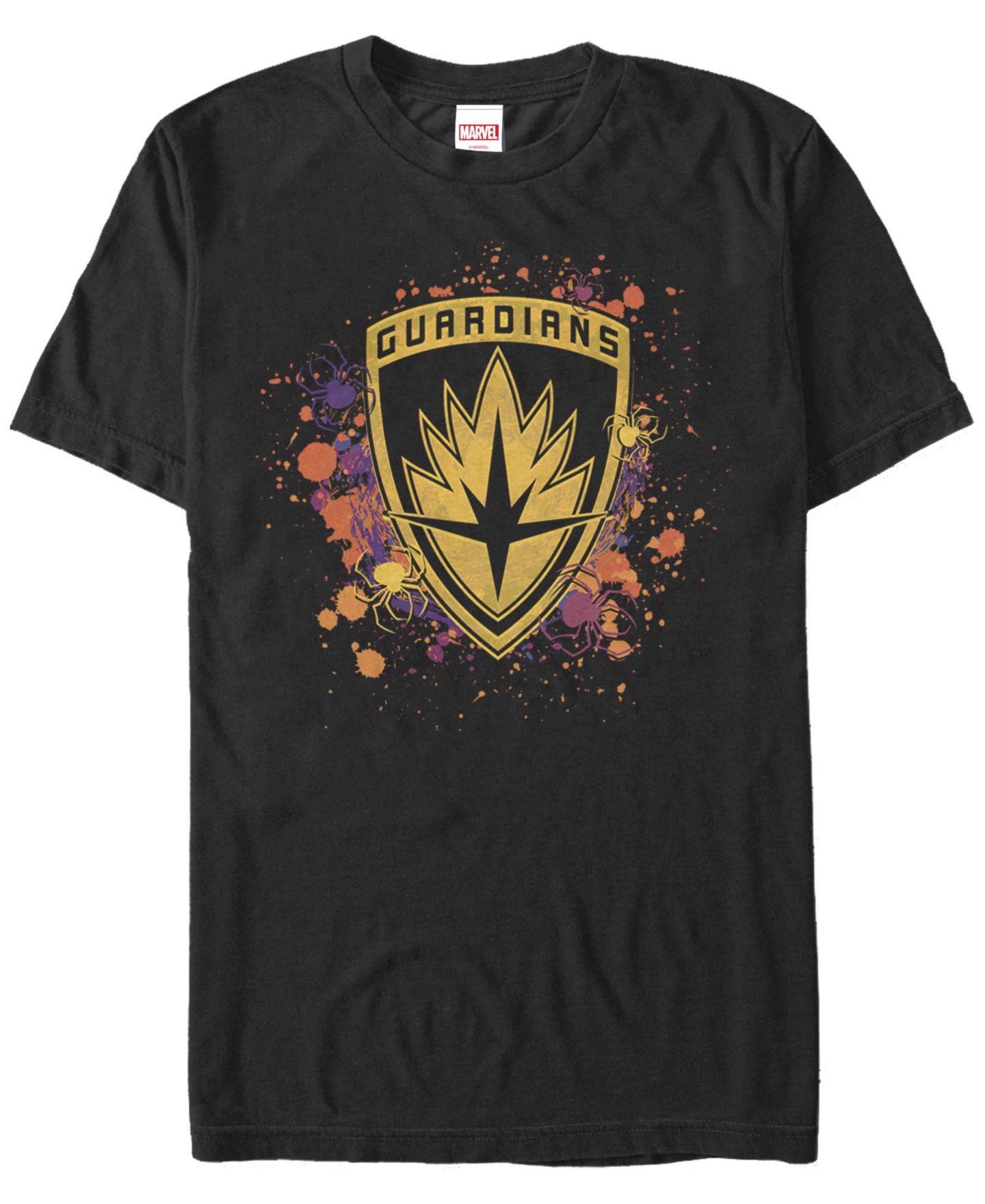 Мужская футболка Fifth Sun Marvel Guardians of the Galaxy Splatter Spider Shield Short Sleeve, цвет: Чёрный — фото 1