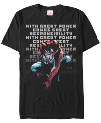 Marvel Men's Spider-Man with Great Responsibility Short Sleeve T-Shirt