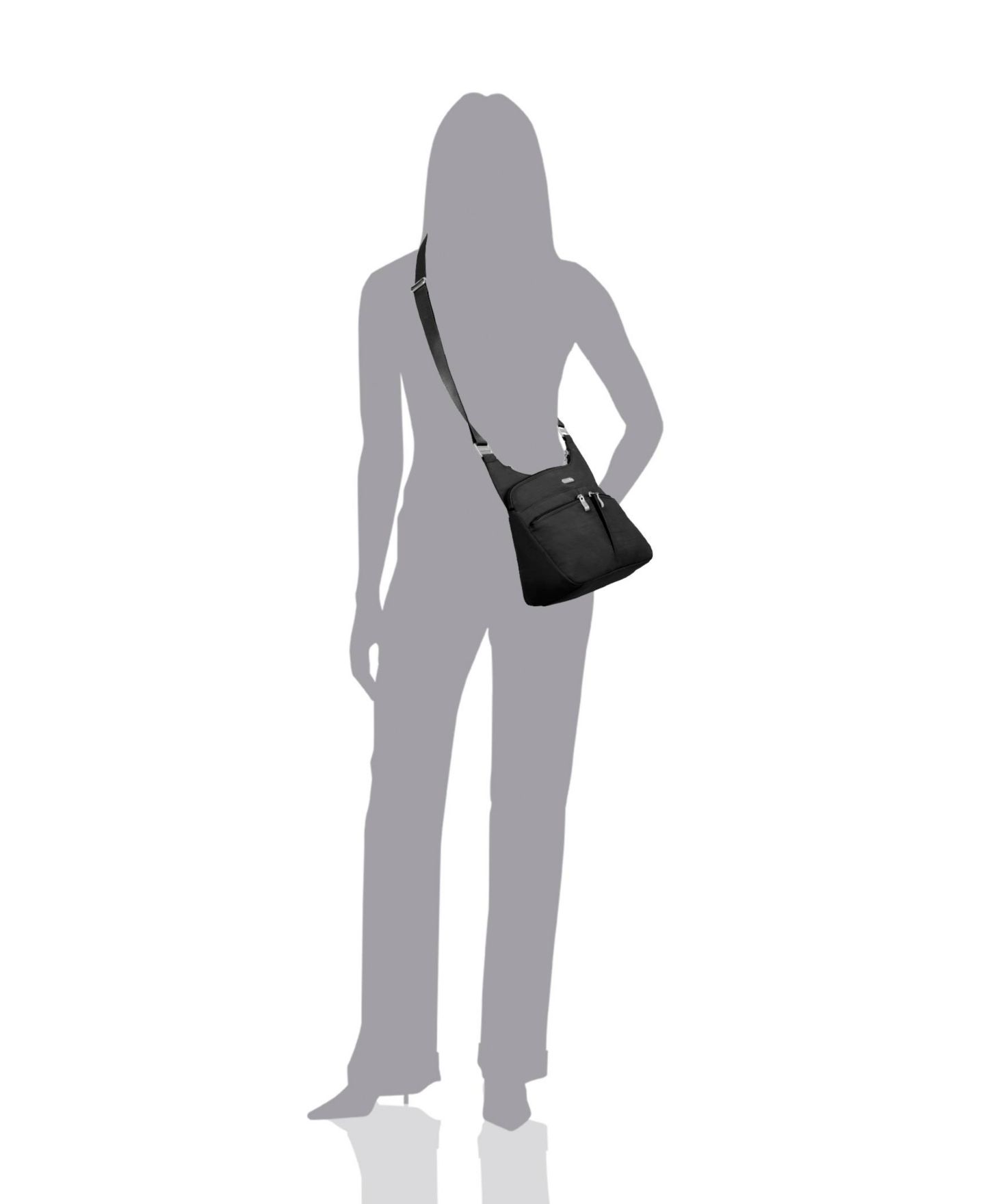 Женская сумка Baggallini Cross Over Crossbody with RFID, цвет: Чёрный — фото 5