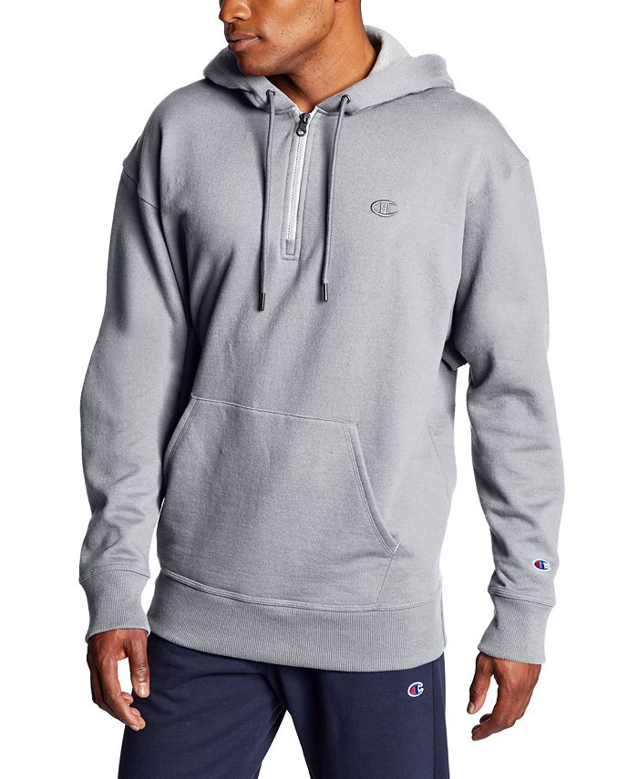 Champion Men's Powerblend Fleece Quarter-Zip Hoodie - Macy's