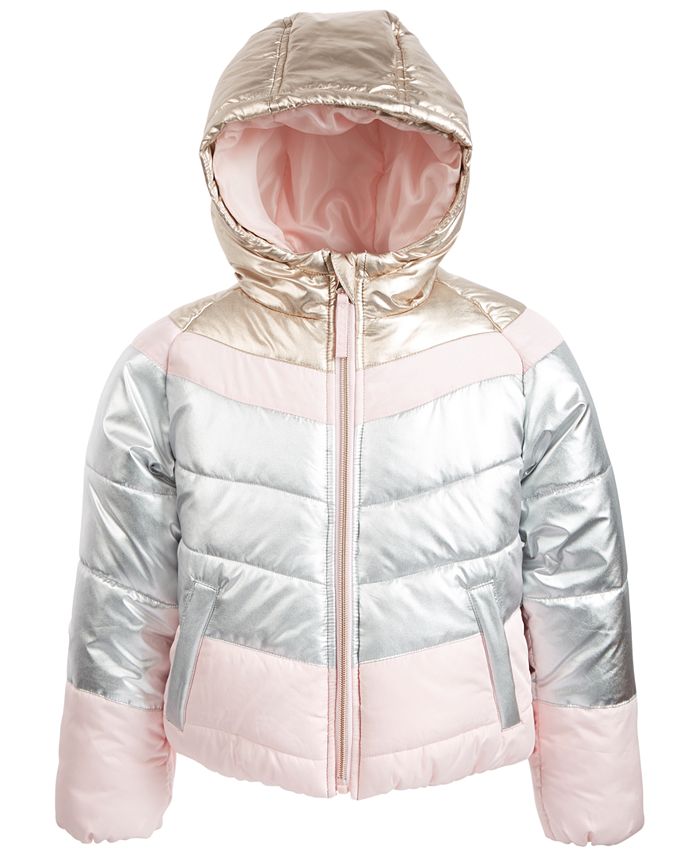 S Rothschild & CO Toddler Girls Hooded Colorblocked Puffer Jacket - Macy's