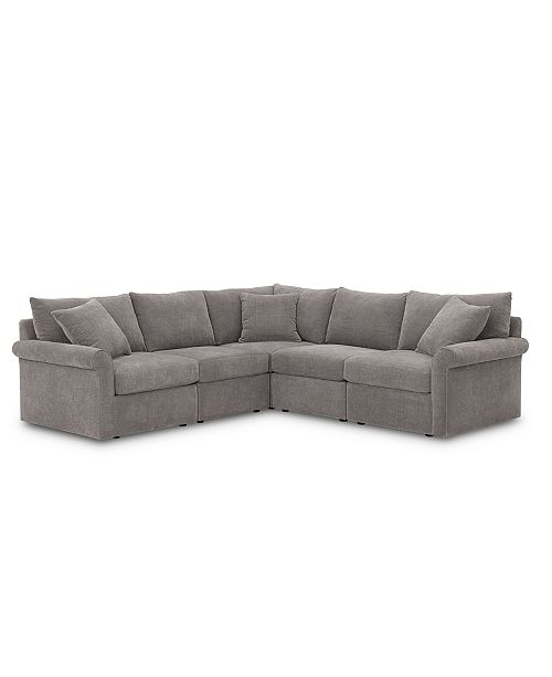 Furniture Wedport 5 Pc Fabric L Shape Modular Sectional Sofa