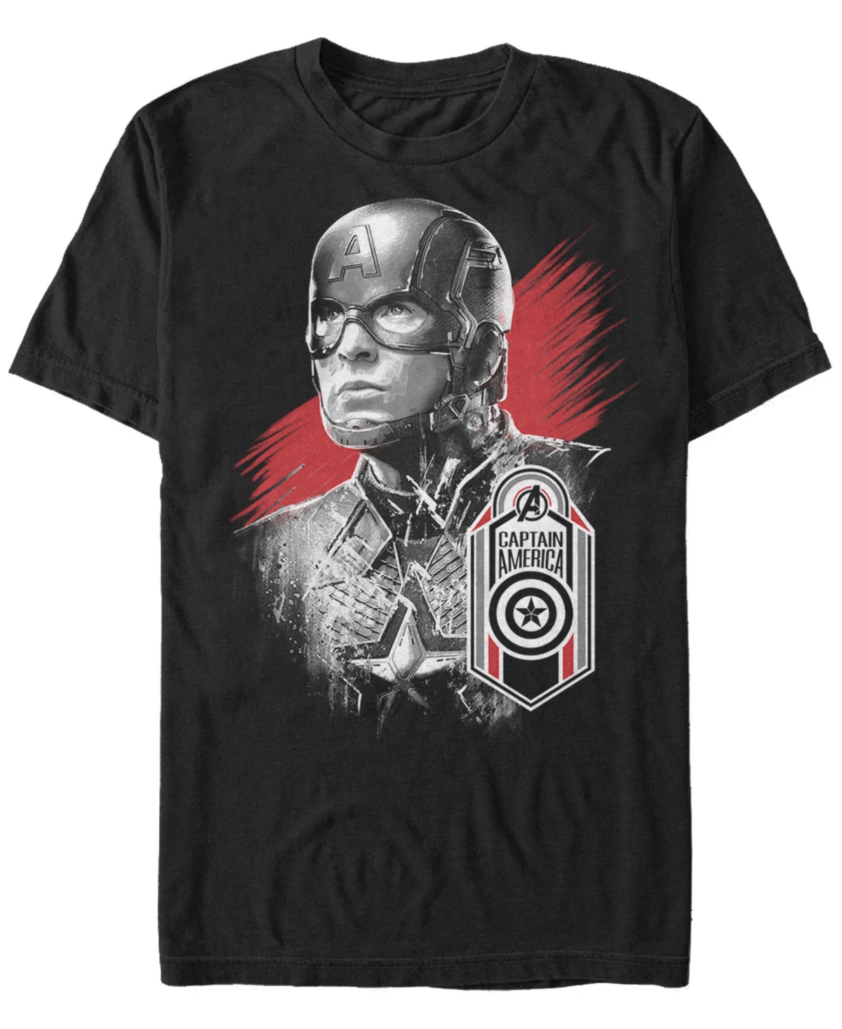 Marvel Men's Avengers Endgame Dark Painted Captain America Tag Short Sleeve T-Shirt