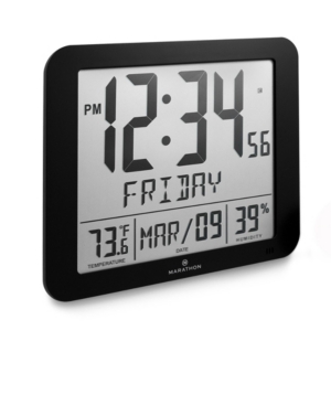 Marathon Slim Atomic Full Calendar Clock with Large 325