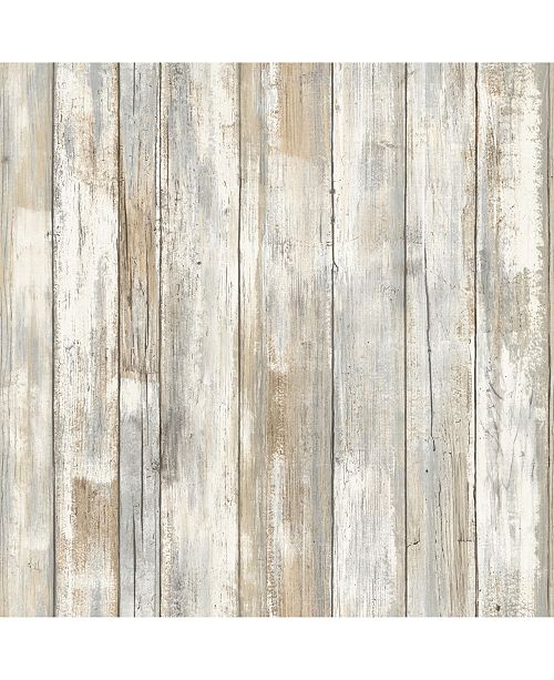 York Wallcoverings Distressed Wood Peel And Stick Wallpaper