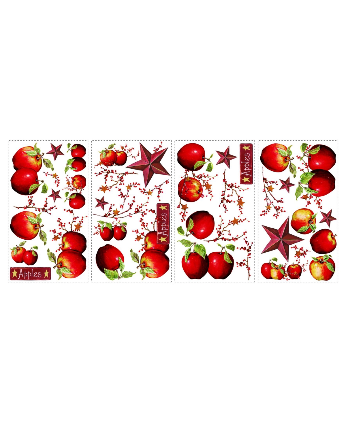 York Wallcoverings Country Apples Peel and Stick Wall Decals