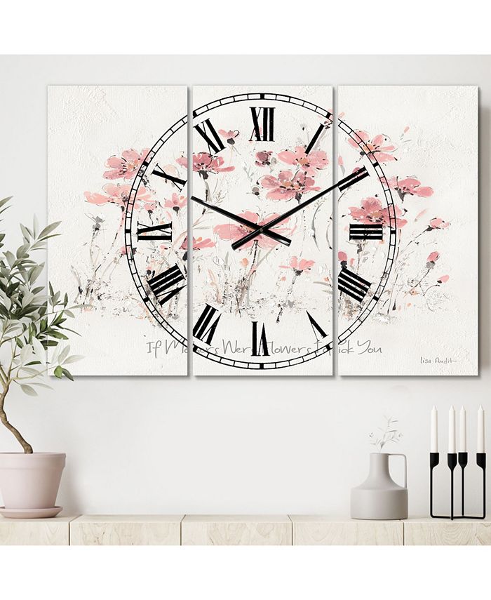 Designart Traditional 3 Panels Metal Wall Clock Macy's