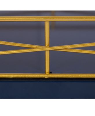 Mendel Rectangle Tray with Decorative Metal Rim - 12" x 16.5"