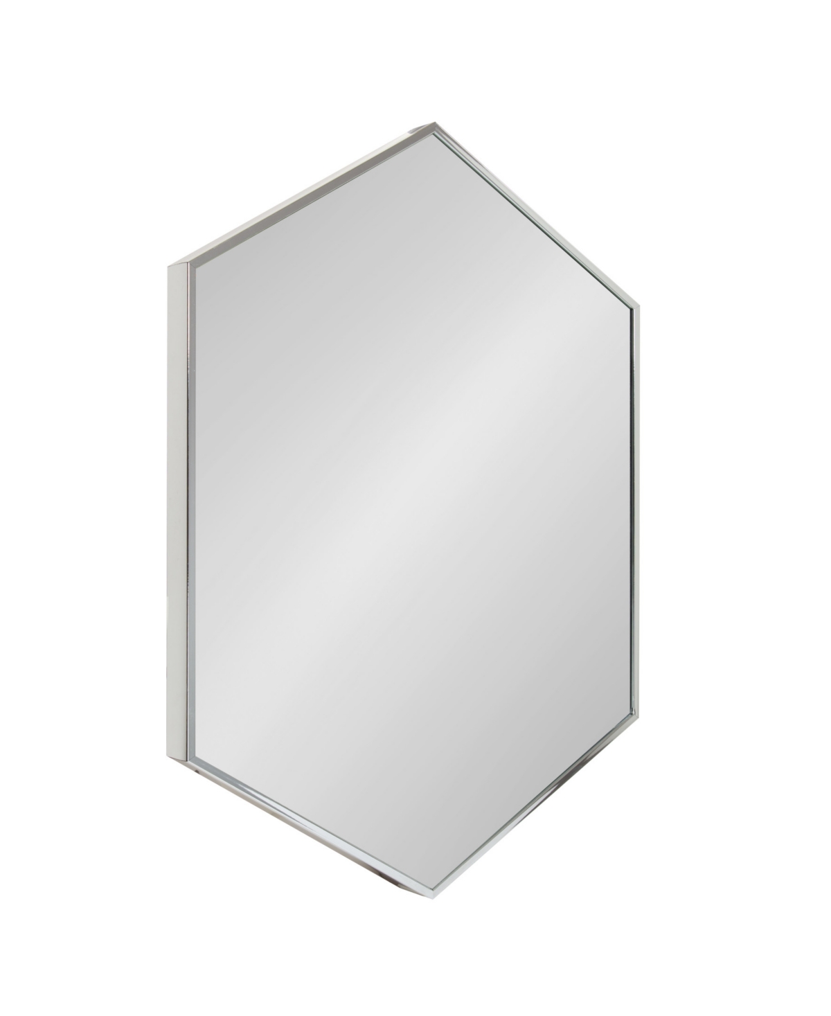 Rhodes Framed Hexagon Wall Mirror - 22" x 31" - Dark Silver