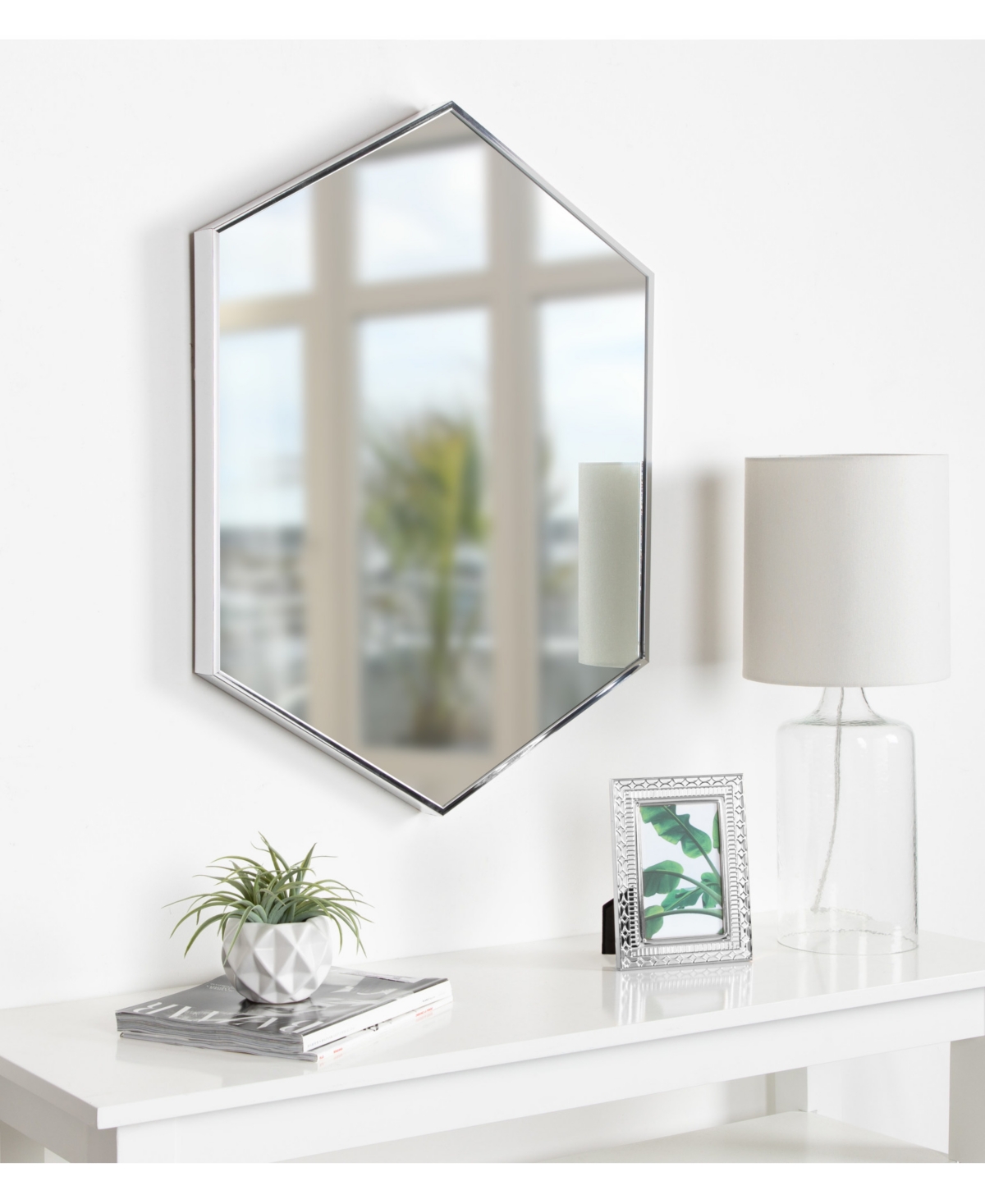 Kate and Laurel Rhodes Framed Hexagon Wall Mirror - 22