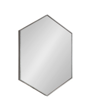 Kate And Laurel Rhodes Framed Hexagon Wall Mirror In Dark Silver