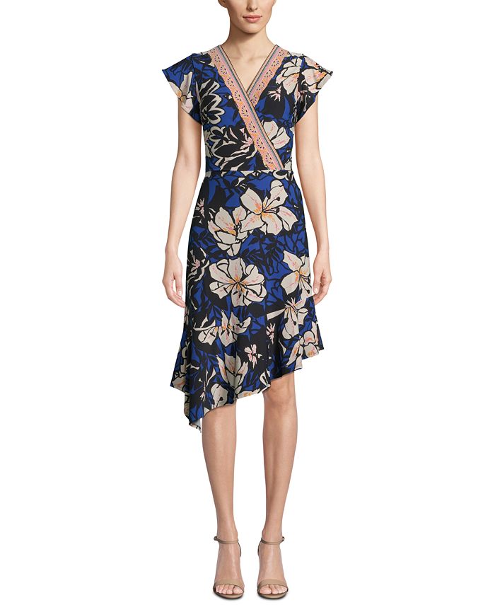 ECI Asymmetrical Floral Dress - Macy's