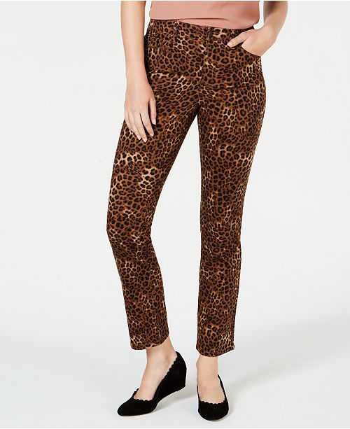 Charter Club Animal Print Lexington Straight Leg Jeans Created
