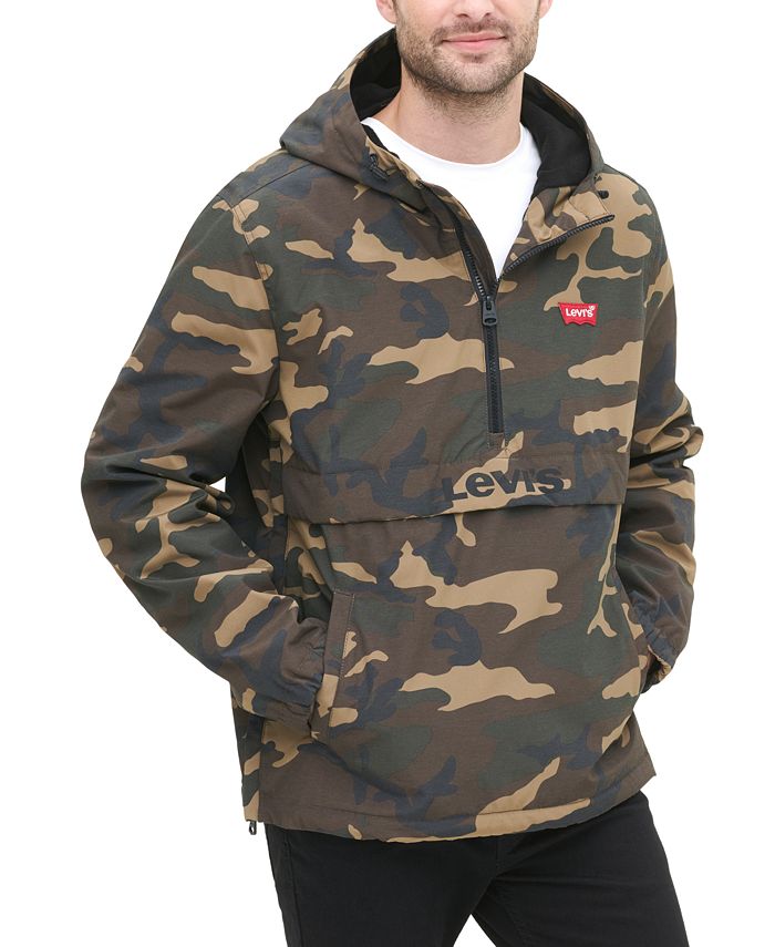 Levi's Men's Water-Resistant Camouflage Hooded Popover Jacket & Reviews -  Coats & Jackets - Men - Macy's