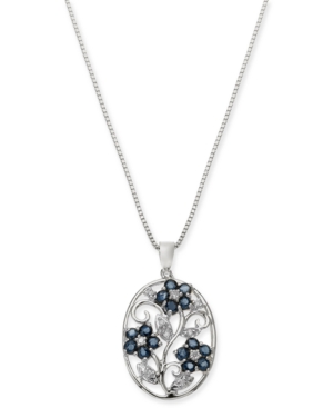 image of Sapphire (1-1/2 ct. t.w.) & Diamond (1/10 ct. t.w.) Oval 18